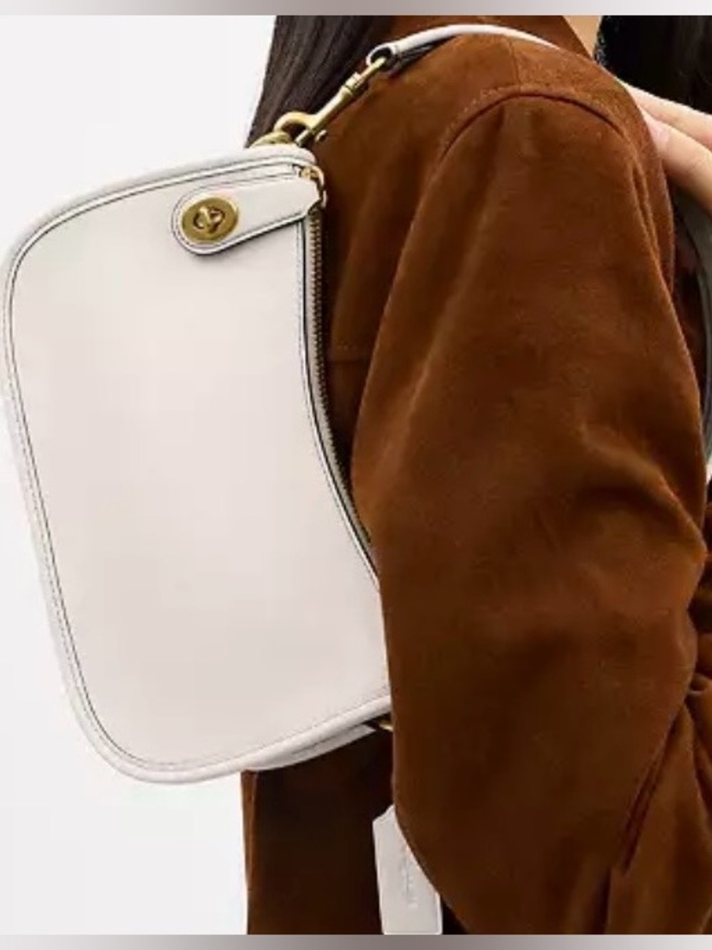 COACH SWINGER BAG brass/chalk Shoulder Bag. - Picture 7 of 10